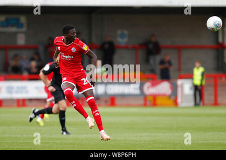 Crawley, Regno Unito. 10 Ago, 2019. Panutche Camar‡ di Crawley Town in azione durante il cielo EFL scommettere League 2 corrispondenza tra la città di Crawley e Salford City all'Checkatrade.com Stadium, Crawley, Inghilterra il 10 agosto 2019. Foto di Carlton Myrie. Solo uso editoriale, è richiesta una licenza per uso commerciale. Nessun uso in scommesse, giochi o un singolo giocatore/club/league pubblicazioni. Credit: UK Sports Pics Ltd/Alamy Live News Foto Stock