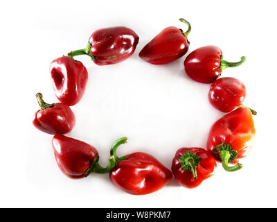Peperone rosso dolce, foto. Prodotto utile di un impianto per il cibo. Foto Stock