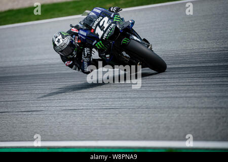 Monster Energy Yamaha MotoGP il pilota spagnolo MAVERICK VINALES compete durante la sessione di qualifiche della MotoGP austriaco Grand Prix. Foto Stock