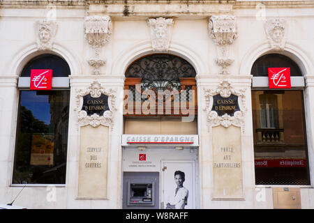 Cassa di risparmio - Caisse d'Epargne, Alès, Gard, Francia Foto Stock
