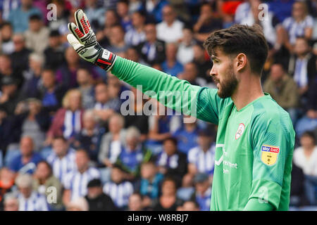 10 agosto 2019 , Hillsborough, Sheffield, Inghilterra; Sky scommessa campionato, Sheffield Mercoledì vs Barnsley : Sami Radlinger (1) di Barnsley Credit: Kurt Fairhurst/News immagini, English Football League immagini sono soggette a licenza DataCo Foto Stock