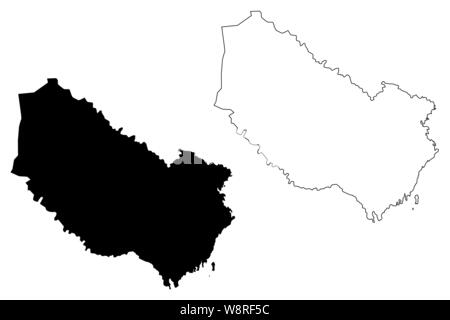 La Contea di Vasterbotten (contee della Svezia e Regno di Svezia) mappa illustrazione vettoriale, scribble schizzo Västerbotten mappa Illustrazione Vettoriale