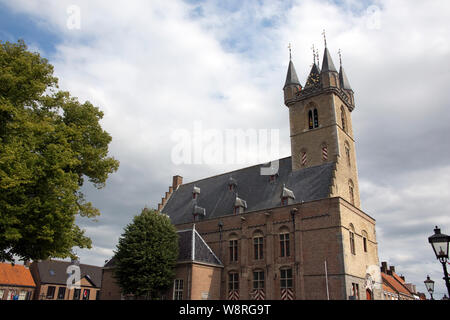 Historischer Glockenturm von 1396, Sluis, Zeeland, Niederlande Foto Stock