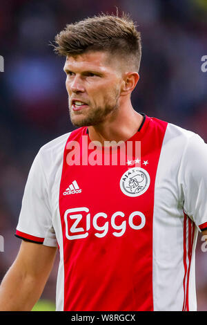 Amsterdam, Paesi Bassi. 10 Ago, 2019. AMSTERDAM, Ajax - FC Emmen, 10-08-2019, calcio, Eredivisie Olandese, stagione 2019-2020, Johan Cruyff Arena, lettore Ajax Klaas Jan Huntelaar Credito: Pro scatti/Alamy Live News Foto Stock