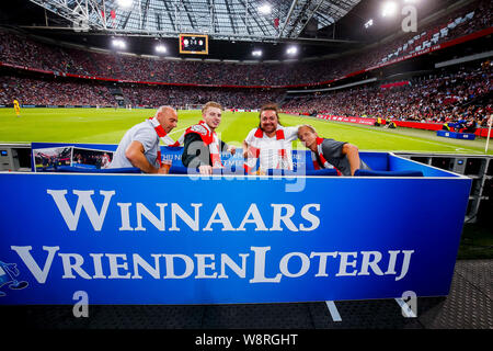 Amsterdam, Paesi Bassi. 10 Ago, 2019. AMSTERDAM, Ajax - FC Emmen, 10-08-2019, calcio, Eredivisie Olandese, stagione 2019-2020, Johan Cruyff Arena, winnaars Vriendenloterij Credito: Pro scatti/Alamy Live News Foto Stock