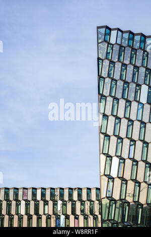 Foto astratte di Harpa Museum di Reykjavik, Islanda Foto Stock