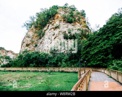 La passerella a Khao Ngu Stone Park ,la provincia Ratchaburi Thailandia Foto Stock