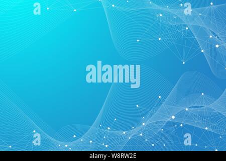 Nano tecnologie sfondo astratto. Cyber concetto tecnologico. Intelligenza artificiale, realtà virtuale, bionico, robotica, global network Illustrazione Vettoriale