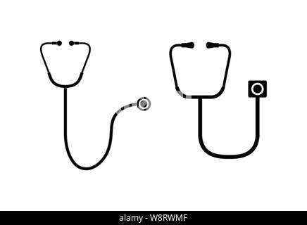 Due dello stetoscopio. Semplice design piatto. Illustrazione Vettoriale