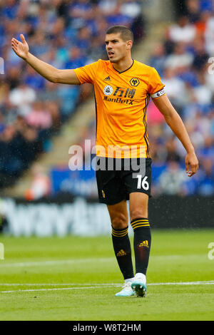 Leicester, Regno Unito. 11 Agosto, 2019. English Premier League Football, Leicester City rispetto a Wolverhampton Wanderers; Conor Coady di Wolverhampton Wanderers - rigorosamente solo uso editoriale. Nessun uso non autorizzato di audio, video, dati, calendari, club/campionato loghi o 'live' servizi. Online in corrispondenza uso limitato a 120 immagini, nessun video emulazione. Nessun uso in scommesse, giochi o un singolo giocatore/club/league pubblicazioni Credit: Azione Plus immagini di sport/Alamy Live News Foto Stock