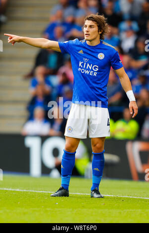 Leicester, Regno Unito. 11 Agosto, 2019. English Premier League Football, Leicester City rispetto a Wolverhampton Wanderers; Caglar Soyuncu di Leicester City - rigorosamente solo uso editoriale. Nessun uso non autorizzato di audio, video, dati, calendari, club/campionato loghi o 'live' servizi. Online in corrispondenza uso limitato a 120 immagini, nessun video emulazione. Nessun uso in scommesse, giochi o un singolo giocatore/club/league pubblicazioni Credit: Azione Plus immagini di sport/Alamy Live News Foto Stock