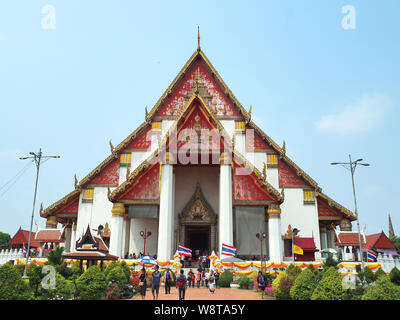 Il Wat Phra Mongkhon Bophit tempio, Ayutthaya, Thailandia, Asia Foto Stock