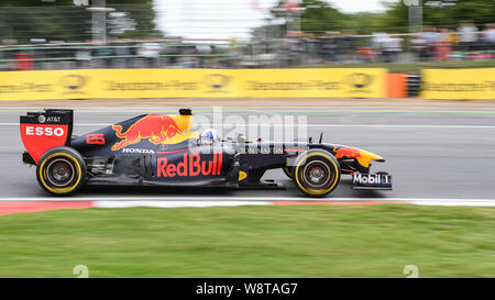 Kent, Regno Unito. 11 agosto 2019. Ex British Grand Prix conducente David Coulthard esegue la Red Bull Racing di Formula 1 durante la dimostrazione DTM (tedesco Touring Cars) e serie W a Brands Hatch circuito GP di Domenica, 11 agosto 2019 in Kent, Inghilterra. Credito: Taka G Wu/Alamy Live News Foto Stock