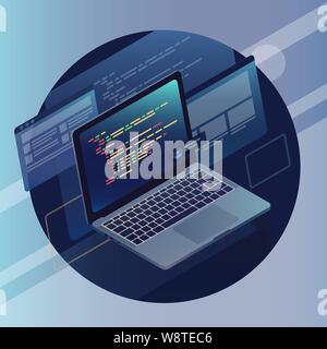 Concetto circolare del vettore volumetrico portatile con elementi di infographics. Illustrazione Vettoriale