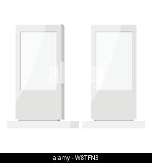 Impostare interattivi promozionali chiosco informazioni mockup outdoor billboard pannello di marketing. Illustrazione Vettoriale