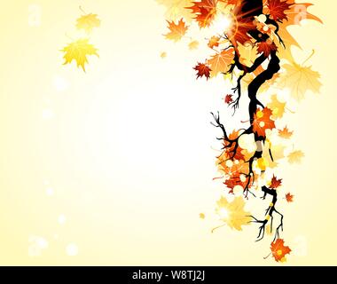 Autunno sfondo giallo Illustrazione Vettoriale