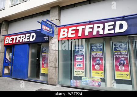 Londra, Regno Unito. 11 Ago, 2019. Un ramo di Betfred è visto nel centro di Londra. Betfred è un bookmaker basato nel Regno Unito. Credito: Steve Taylor/SOPA Immagini/ZUMA filo/Alamy Live News Foto Stock