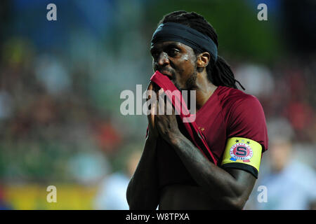 Mlada Boleslav, Repubblica Ceca. 11 Ago, 2019. COSTA NHAMOINESU capitano di Sparta Praga durante il 5° round match della Czech soccer league Mlada Boleslav vs Sparta Praha in Mlada Boleslav in Repubblica Ceca. Credito: Slavek Ruta/ZUMA filo/Alamy Live News Foto Stock