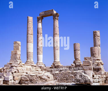Tempio di Ercole, la Cittadella, Amman, Regno di Giordania Foto Stock