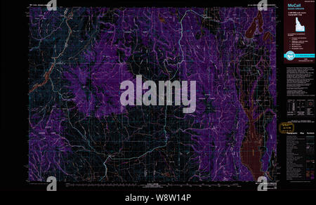 USGS TOPO Map Idaho McCall 239394 1980 100000 Restauro invertito Foto Stock
