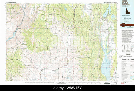 USGS TOPO Map Idaho McCall 239395 1980 100000 Il restauro Foto Stock