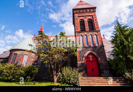 Cristo chiesa episcopale su Central Avenue, eretto nel maggio 1870 e serve ancora la contea di Venango area, città dell'olio, Pennsylvania, STATI UNITI D'AMERICA Foto Stock