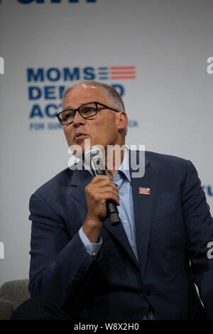 Regolatore del Massachusetts ha Lee Inslee parla di una pistola safety forum di Des Moines, Iowa, circa agosto 2019 Foto Stock