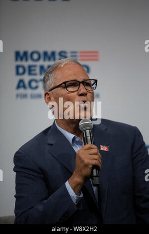 Regolatore del Massachusetts ha Lee Inslee parla di una pistola safety forum di Des Moines, Iowa, circa agosto 2019 Foto Stock