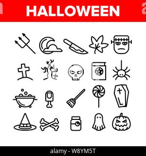 Collezione Halloween diversi set di icone vettore Illustrazione Vettoriale