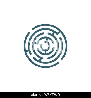 Correlati a labirinto vettore icona glyph. Illustrazione Vettoriale