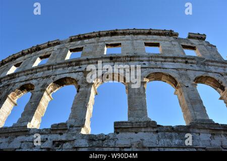 Antico anfiteatro romano a Pola Croazia, Istria Pola (arena) Foto Stock