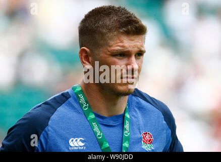 Londra, Regno Unito. 11 Ago, 2019. Londra, Inghilterra. Agosto 11: Owen Farrell di Inghilterra durante Quilter International tra Inghilterra e Galles a Twickenham Stadium il 11 agosto 2019 a Londra, Inghilterra. Credit: Azione Foto Sport/Alamy Live News Foto Stock