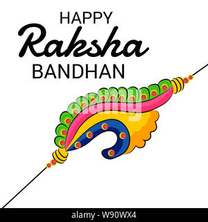 Illustrazione Vettoriale di uno sfondo per la felice Raksha Bandhan festival indiano di fratelli e sorelle. Foto Stock