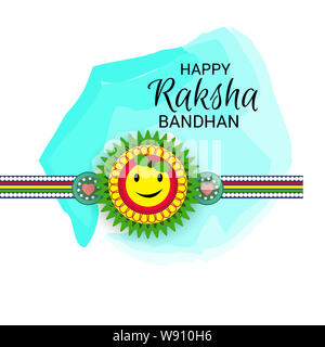Illustrazione Vettoriale di uno sfondo per la felice Raksha Bandhan festival indiano di fratelli e sorelle. Foto Stock