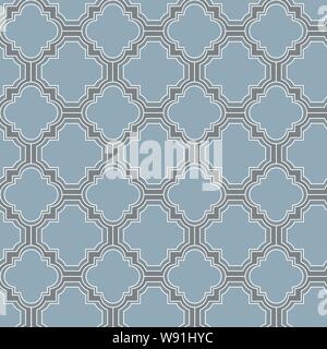 Vector seamless pattern di mozaic blu. Ispirata al Marocco piastrelle Illustrazione Vettoriale