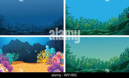 Serie di scene in natura illustrazione di impostazione Illustrazione Vettoriale