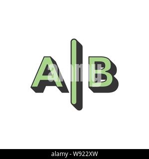 Il test, la prova, l'icona di ricerca con A e B le lettere Illustrazione Vettoriale