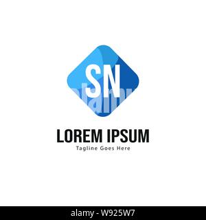 Iniziale logo SN Modello con telaio moderno. SN minimalista lettera logo illustrazione vettoriale design Illustrazione Vettoriale