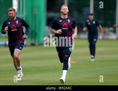 L'Inghilterra del Ben Stokes durante una sessione di reti a Lord's, Londra. Foto Stock