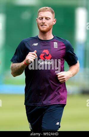 L'Inghilterra del Ben Stokes durante una sessione di reti a Lord's, Londra. Foto Stock