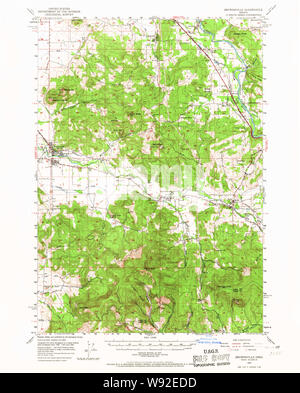 USGS TOPO Map Oregon Brownsville 282286 1950 62500 Restauro Foto Stock