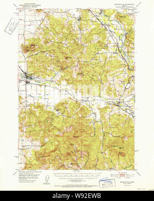 USGS TOPO Map Oregon Brownsville 282288 1952 62500 Restauro Foto Stock