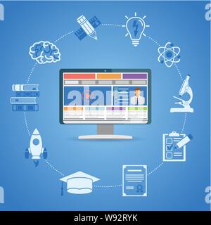 Online Istruzione Infographics Illustrazione Vettoriale