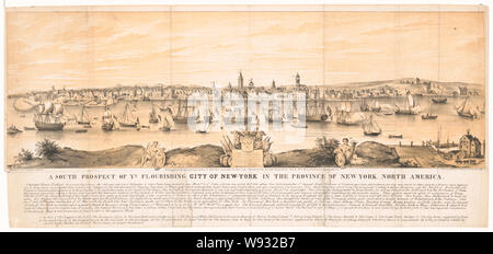 Un sud prospettiva di ye fiorente città di New York in provincia di New York, America del Nord / copiato per il D.T. San Valentino lithd manuale. da G. Hayward 73 Nassau St. New York 1848. Foto Stock