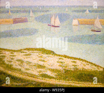 Georges Seurat, Port-en-Bessin, ingresso al porto, la pittura di paesaggio, 1888 Foto Stock