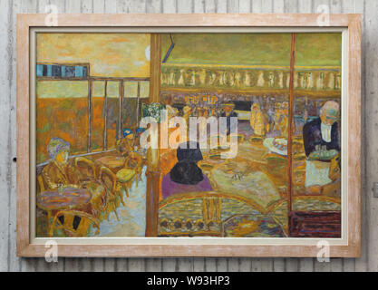 Dipinto 'La Café du Petit-Poucet' dal pittore francese Pierre Bonnard (1928) sul display al Museo di Belle Arti e Archeologia (Musée des Beaux-Arts et d'archéologie de Besançon) a Besançon, Francia. Foto Stock