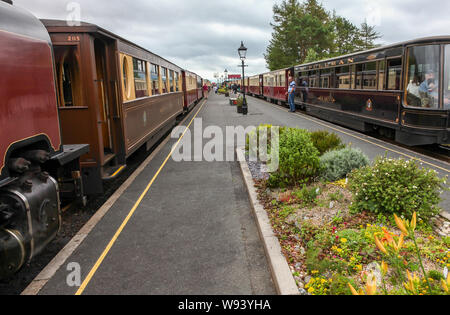 WHR. Welsh highland railway motore a vapore Foto Stock