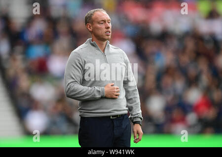 10 agosto 2019, Pride Parkderby, Inghilterra; Sky scommessa campionato, Derby County vs Swansea City ; Manager di Swansea, Steve Cooper Credito: Jon Hobley/News immagini English Football League immagini sono soggette a licenza DataCo Foto Stock