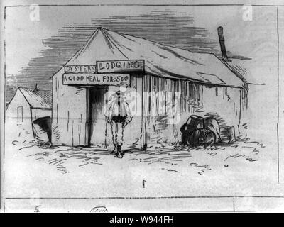 In tutto il continente - hotel life sulle pianure - sulla linea della ferrovia del Pacifico - 1. L'esterno dell'hotel Foto Stock