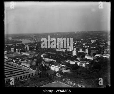 Vista aerea di Washington D.C., guardando verso nord-ovest verso la Georgetown Foto Stock